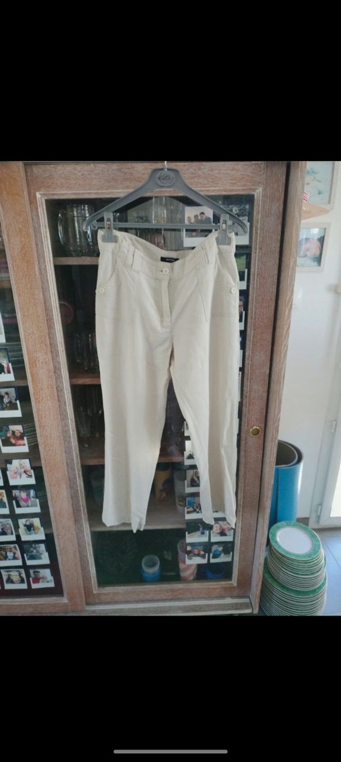 Pantalon en lin beige