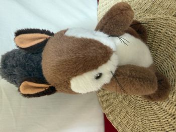Peluche ancienne grande écureuil peluche marron blanc lovey menal