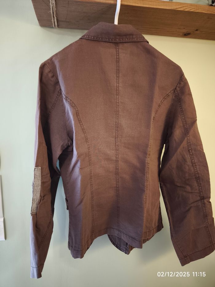 Blazer en lin & coton marron 38 - photo numéro 3