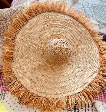 Chapeau  🌴décoration murale raphia /palm neuf 80 cm