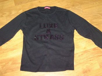 Tee shirt SISMIX noir "LUXE ET STRASS" sequins 34 TBE