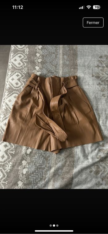 Short similicuir beige