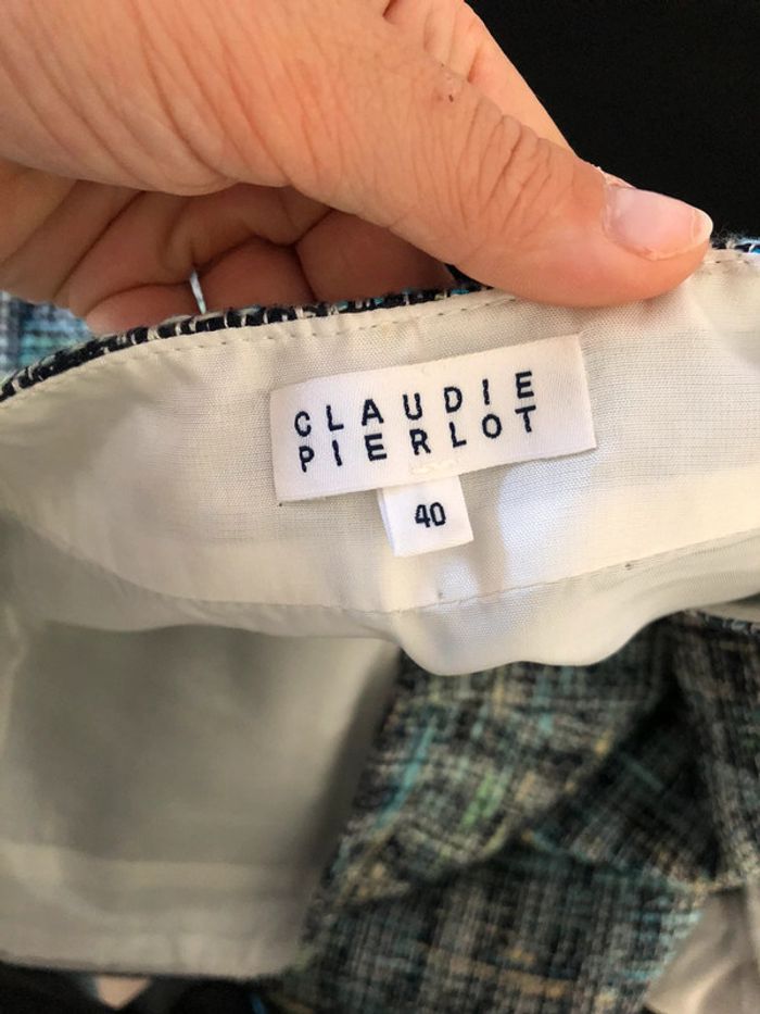Jupe tweed bleue Claudie Pierlot taille 40 neuve - photo numéro 7