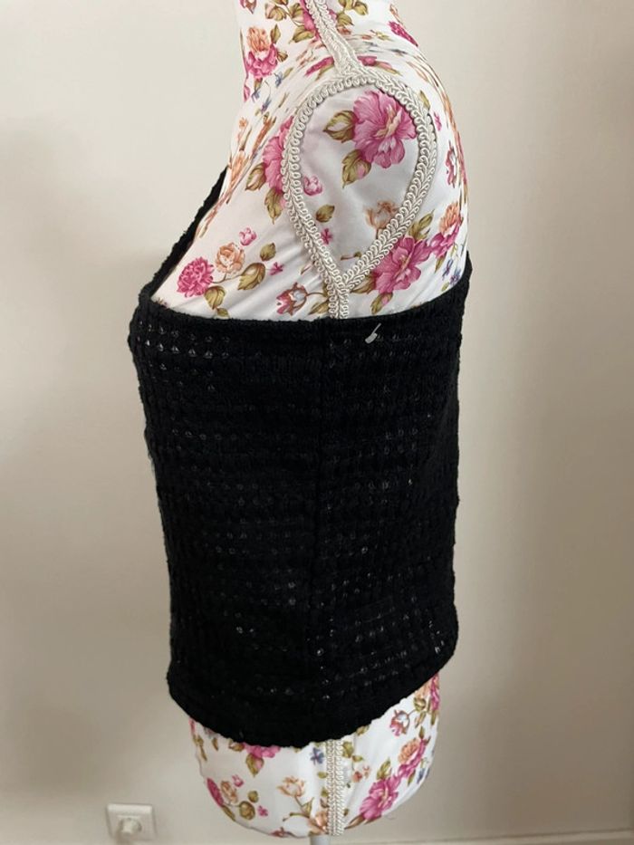 Top une épaule nu noir style crochet neuf avec étiquette - photo numéro 2