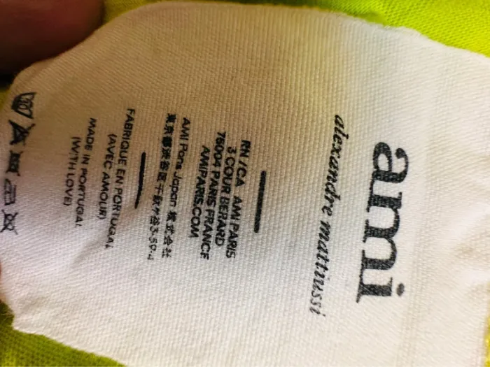 💚 T-shirt AMI Alexandre Mattiussi vert fluo – logo Ami de Coeur, coton bio, made in Portugal - photo numéro 9