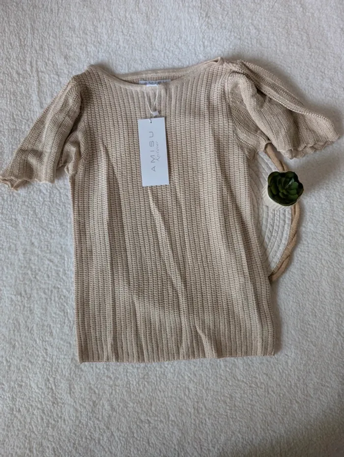 🌟 T-shirt doré à manches bouffantes - M - photo numéro 9