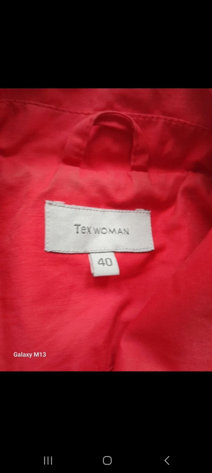 Manteau Trench femme rouge à gros boutons Tex Woman taille 40 - photo numéro 3