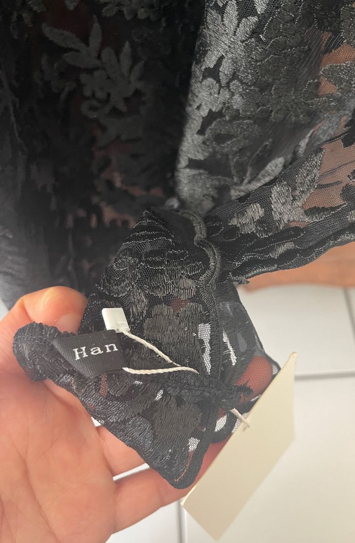 Blouse dentelle noir manches courtes - photo numéro 7