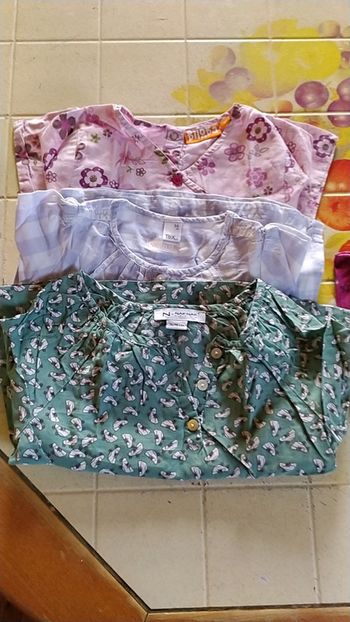 Lot 3 blouses +1 chemise 3 ans