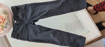 superbe pantalon jeans noir gap taile 6 ans fermeture eclaire aux chevilles stretch ceinture reglabl