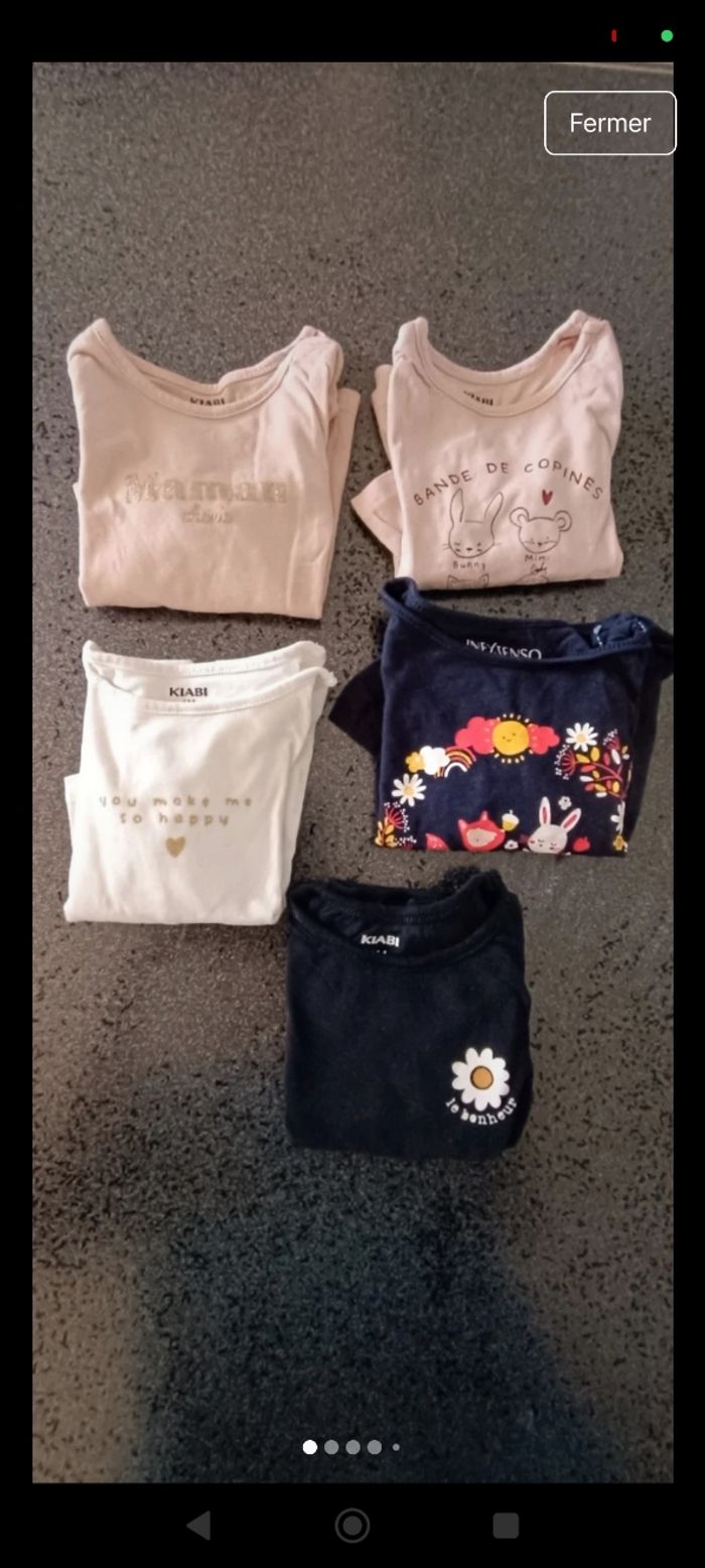 Lot t-shirt fille 6 mois
