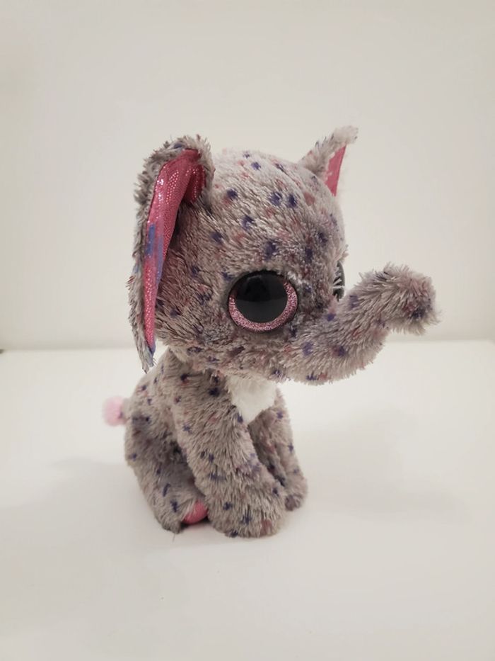 TY peluche d'un éléphant gris Bon état 18cm env. - photo numéro 2