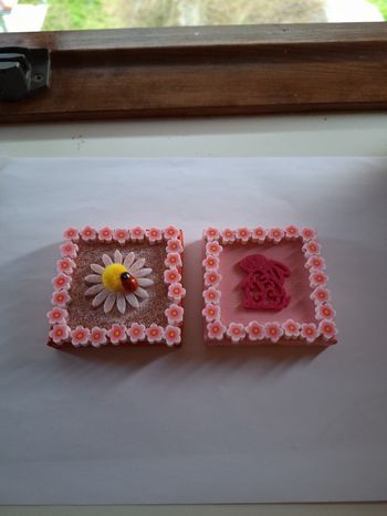 Lot de 2 minis toiles faites par moi-même printemps/pâques 