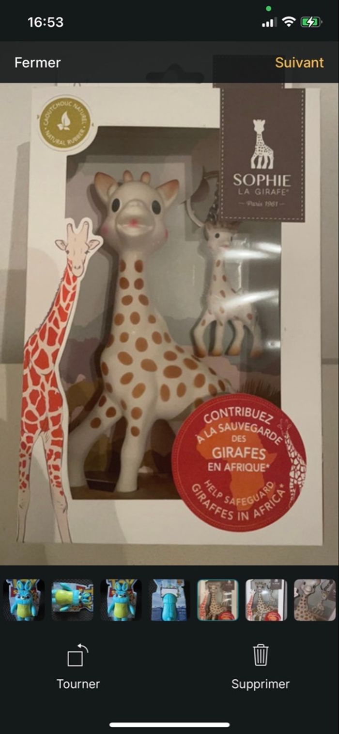 Sophie la girafe  +porte clef - photo numéro 3