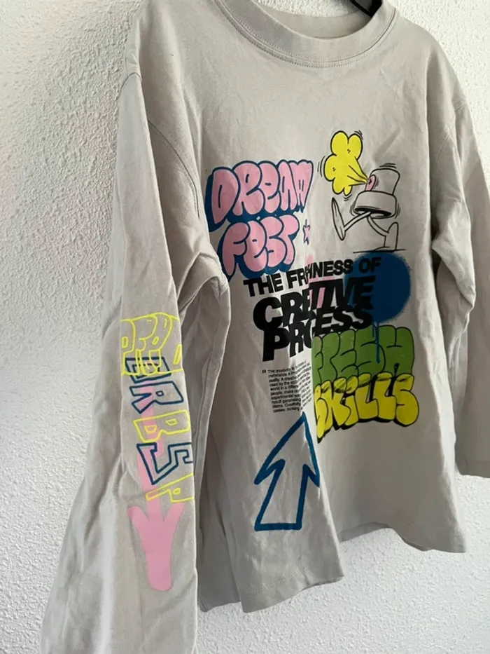 T-shirt manches longues Zara multicolore taille 6/7 ans 💫 - photo numéro 2