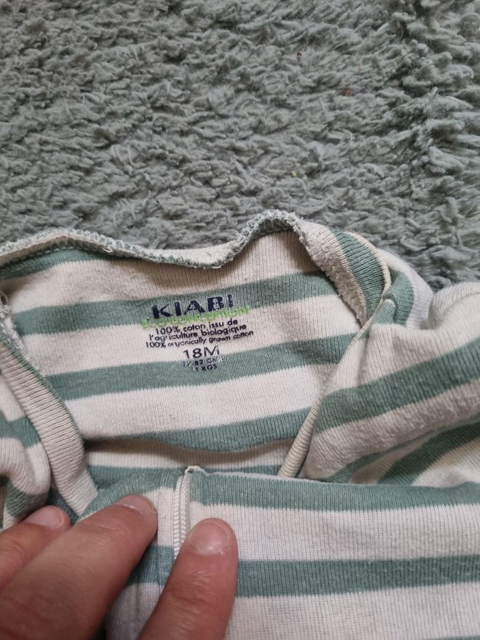 Pyjama rayé vert et blanc - photo numéro 2