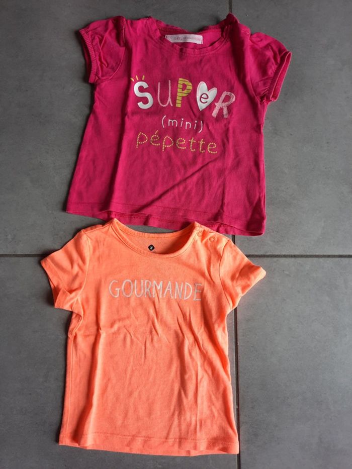 Lot de 2 t-shirts fille 18 mois