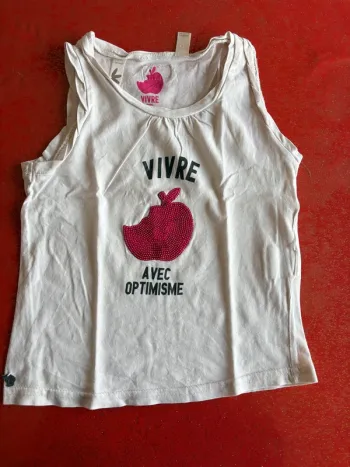 Tee shirt vivre avec optimisme 6 ans