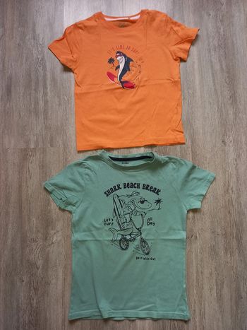 2 tee shirt requin kiabi taille 8 ans
