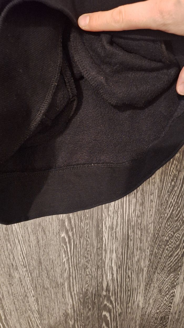 Sweat en molleton à capuche noir uni sport - photo numéro 5