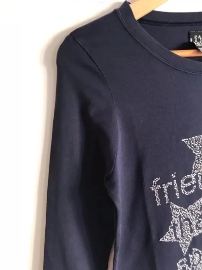 T-shirt violet Zara à strass manches longues taille 34/36 - photo numéro 5