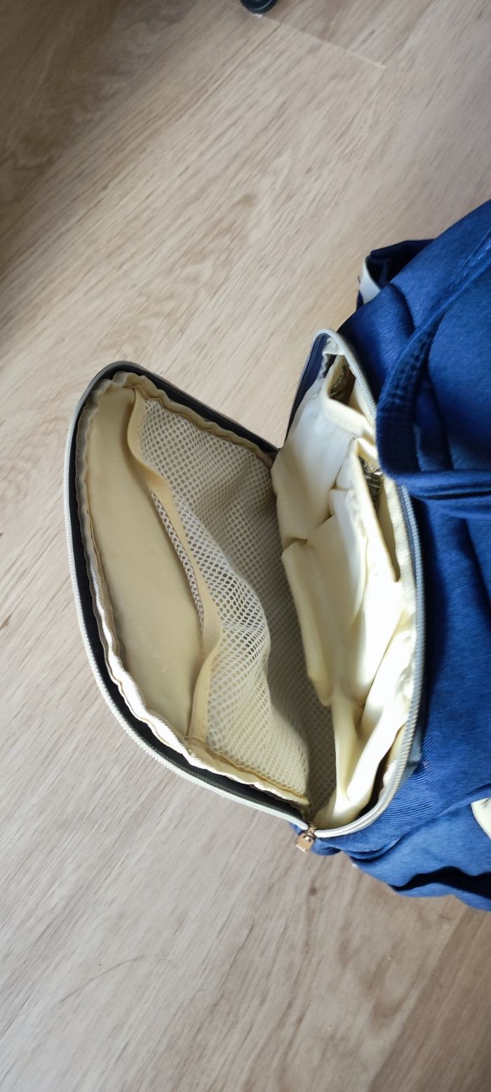 Sac à langer bleu type sac à dos - photo numéro 2