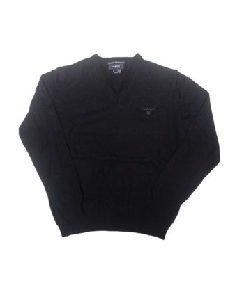 Pull bleu marine col V laine mérinos | Gant | M