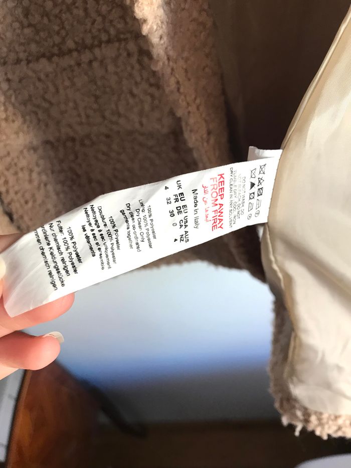 Manteau PrettyLittleThing beige effet bouclettes taille 40/42 - photo numéro 10