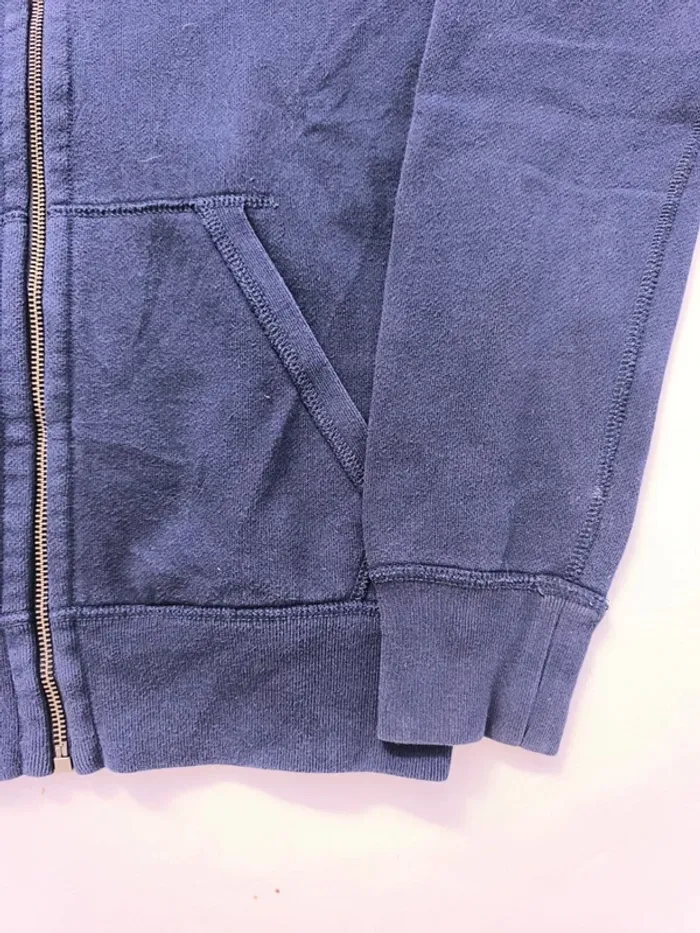 Sweat capuche zippé homme Ralph Lauren taille S bleu marine logo jaune - trou manche - photo numéro 5