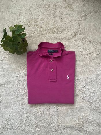 Polo Ralph Lauren fuchsia – logo blanc – Skinny Fit – taille S