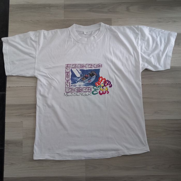 T-shirt homme blanc imprimé vintage taille L