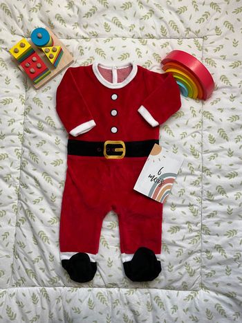 pyjama grenouillère en velours rouge et blanc de père noel 6 mois NPO