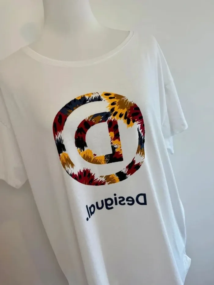 T-shirt Desigual femme blanc taille L neuf - photo numéro 2