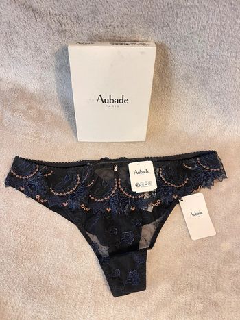 Aubade - Tanga Amour Precieux - Bleu, Taille 4 (L/XL)