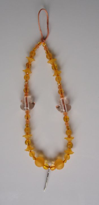 Cordon bracelet déco pour portable canard Orange 2