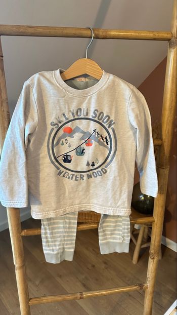 💜 Pyjama deux pièces blanc motif hiver tape à l’œil 5 ans 💜