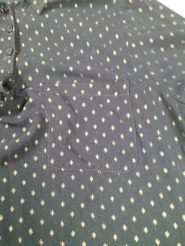 Chemise Gémo noire à motifs dorés – Taille 44 - photo numéro 3