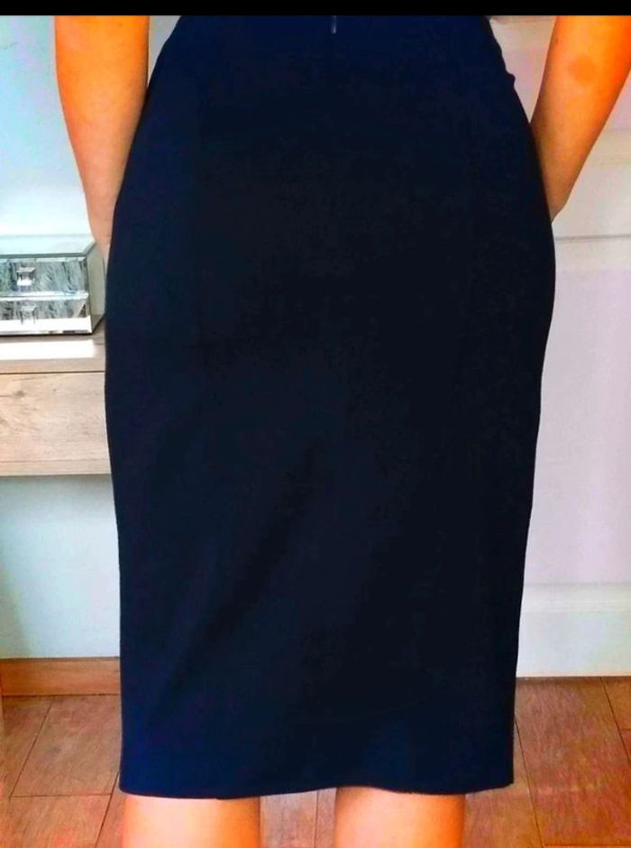 Jupe  mi-longue  Marine - Viscose  Nylon -  L  - Parfait  État - photo numéro 4