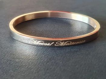 Bracelet merci maitresse doré rose