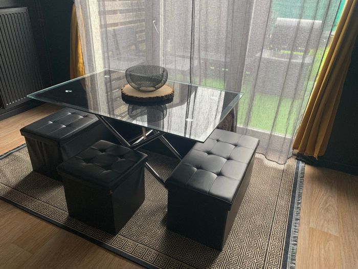 Table  en verre relevable up and down