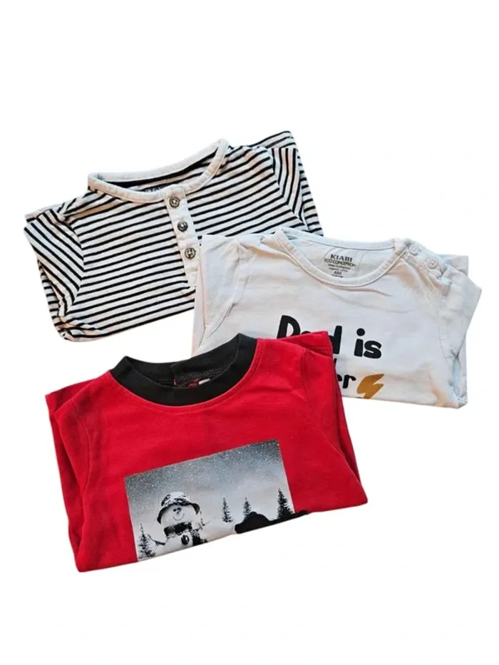 Lot de 3 Tee-shirt manche longue - 6 mois - photo numéro 2