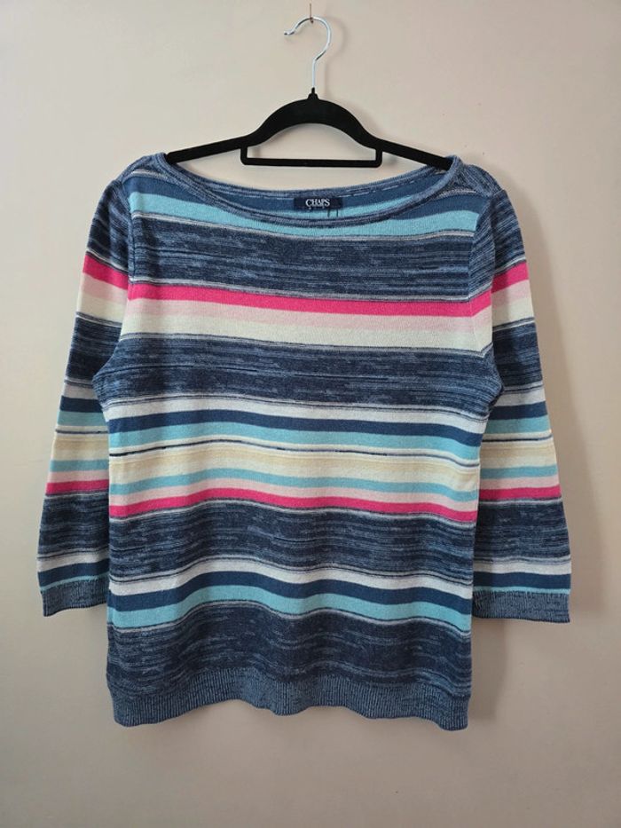 Pull Chaps manche 3/4 multicolore taille M