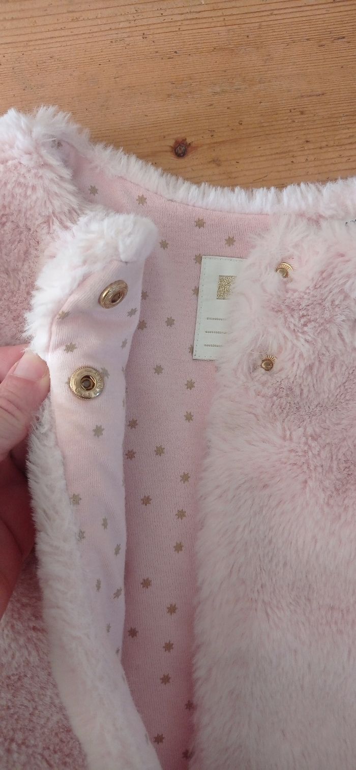 Gilet Okaidi fourrure rose pâle - photo numéro 5