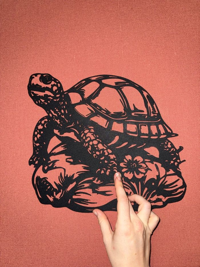 Décoration murale en métal tortue