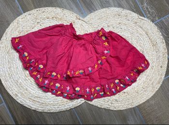 Jupe rose fuchsia brodée à volants – 2 ans – Sergent Major