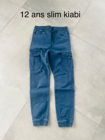 Pantalon Battle 12 ans bleu coupe slim kiabi
