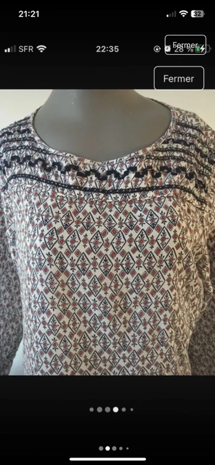 Magnifique blouse avec broderie en 42 de la boutique Esprit en excellent état - photo numéro 3