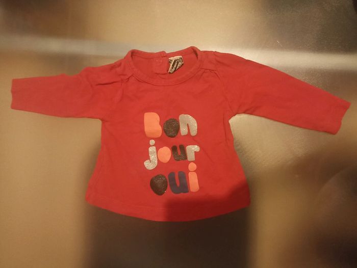 Tee short rouge longue manche