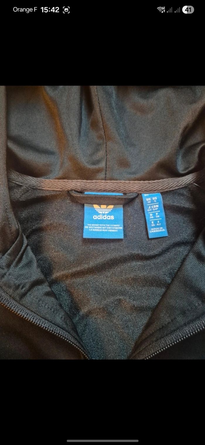 Veste à capuche Adidas originals Noir /Taille M femme - photo numéro 7