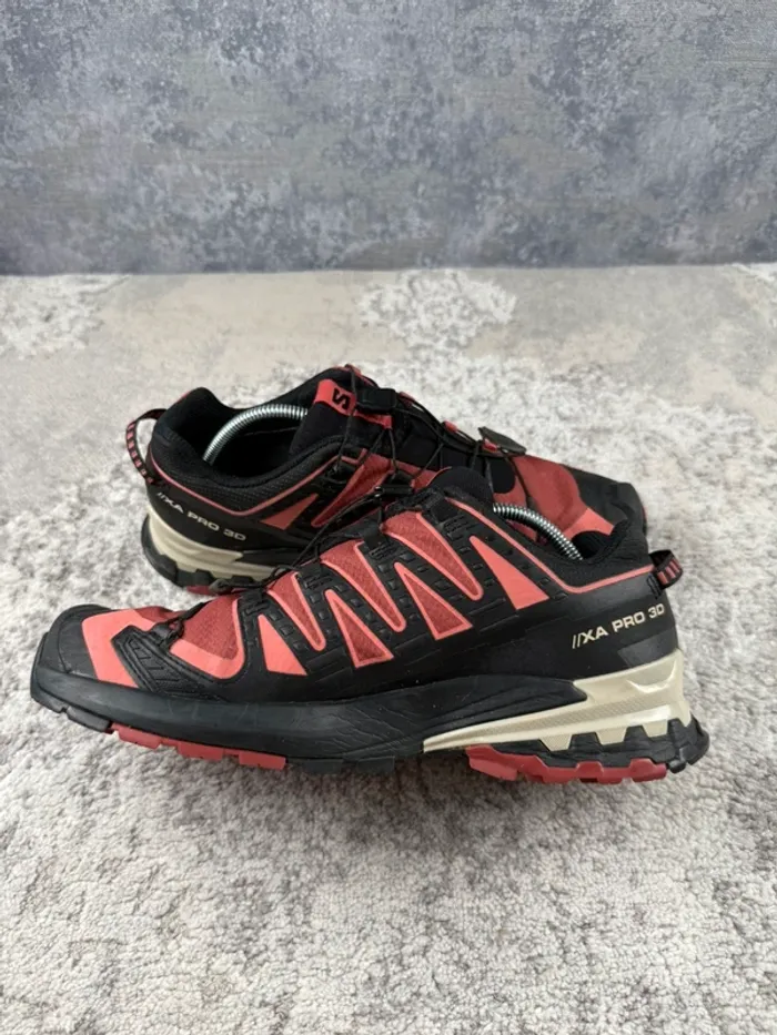Salomon XA Pro 3D V9 Gore-Tex - Black & Beige & Corail - photo numéro 7